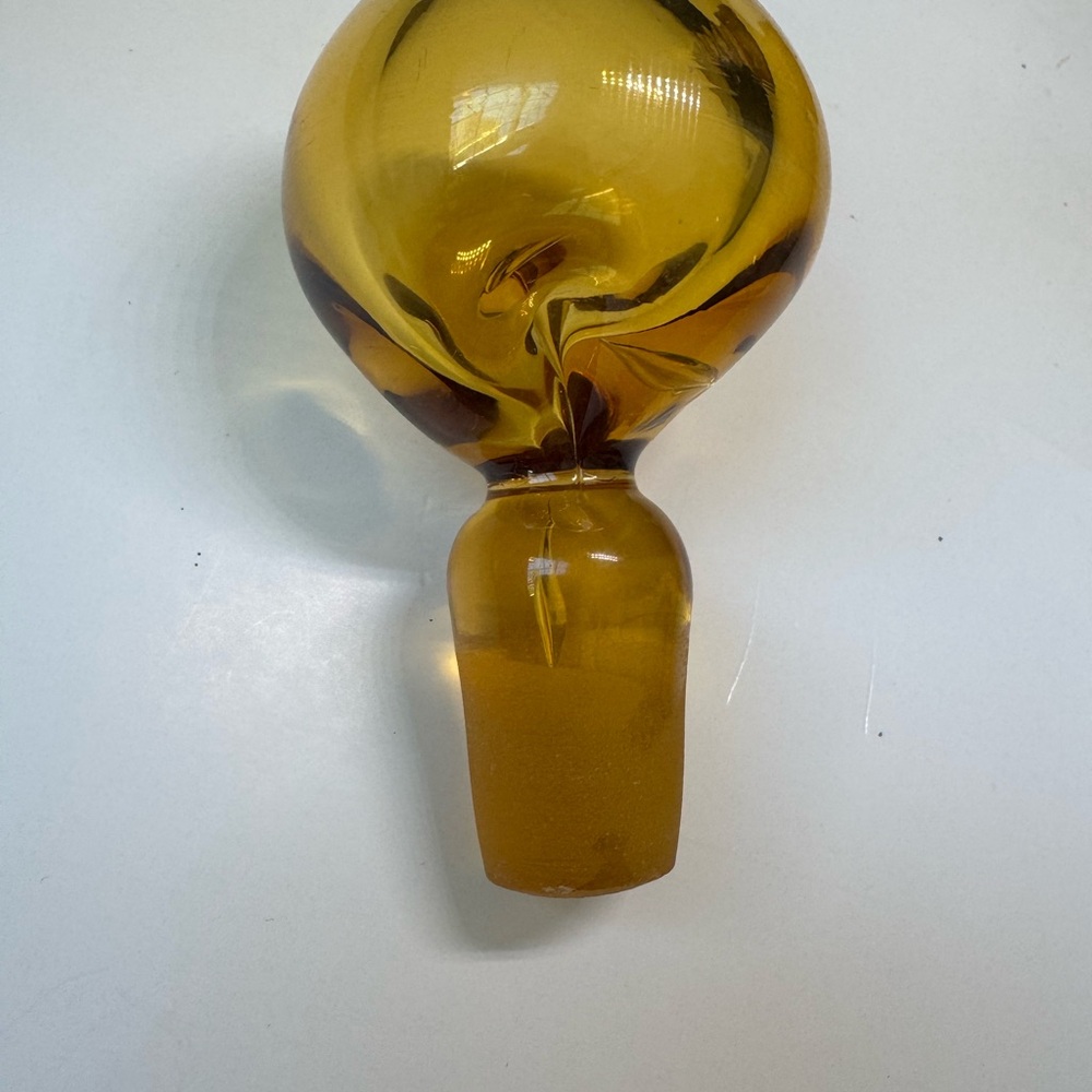 Blenko glass specialty line Emporium decanter 7836 stopper color wheat - Picture 5 of 7